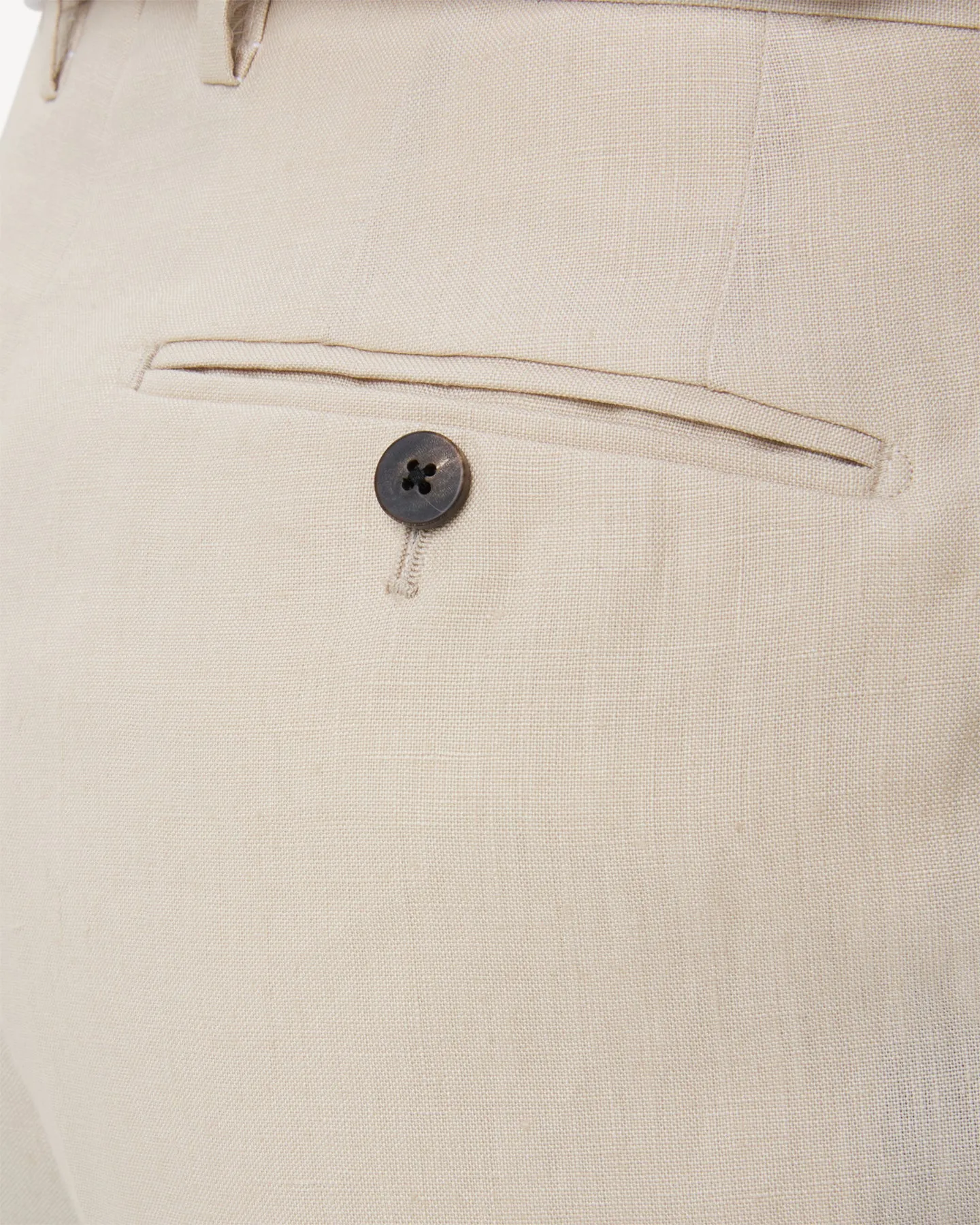 Stone Double Pleat Linen Trousers