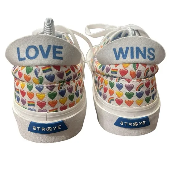 Straye men’s rainbow 🌈 global penetration love wins pride lace up shoes Sz 11.5