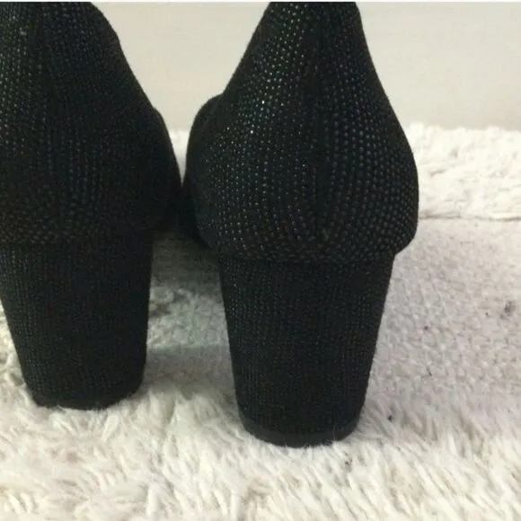 Stuart Weitzman 9.5 Black leather shoes pumps pebbled