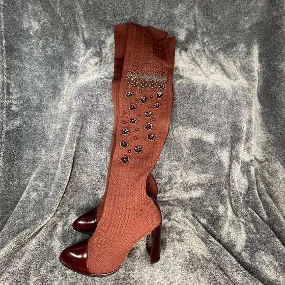 Stuart Weitzman Leather Upper Thigh- Hogh boot Women size Xl- Us 6.5
