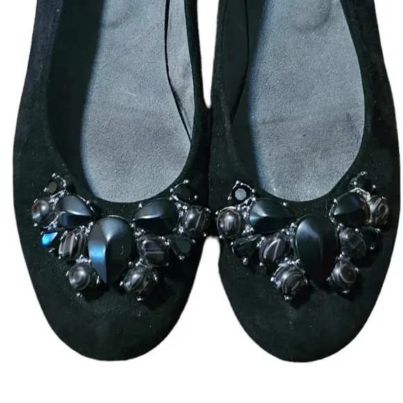Stuart Weitzman suede jeweled shoes