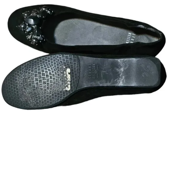 Stuart Weitzman suede jeweled shoes