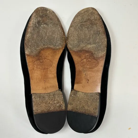 Stubbs &amp; Wootton Black Velvet Fly Fishing Lure Loafers Shoes Women Size 7