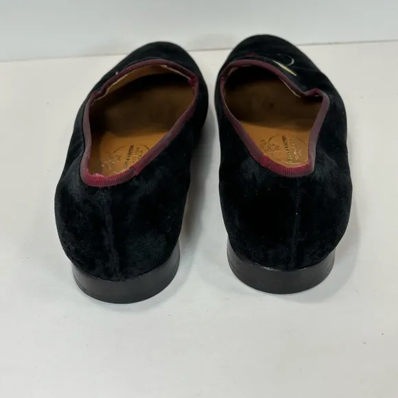 Stubbs &amp; Wootton Black Velvet Fly Fishing Lure Loafers Shoes Women Size 7