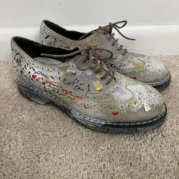 Studswar Graffiti Tie Up Shoes Oxford Women Size 36