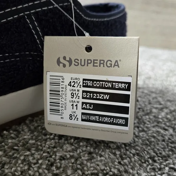 Superga 2750 Cotton Terry Sneakers NEW Womens Size 11