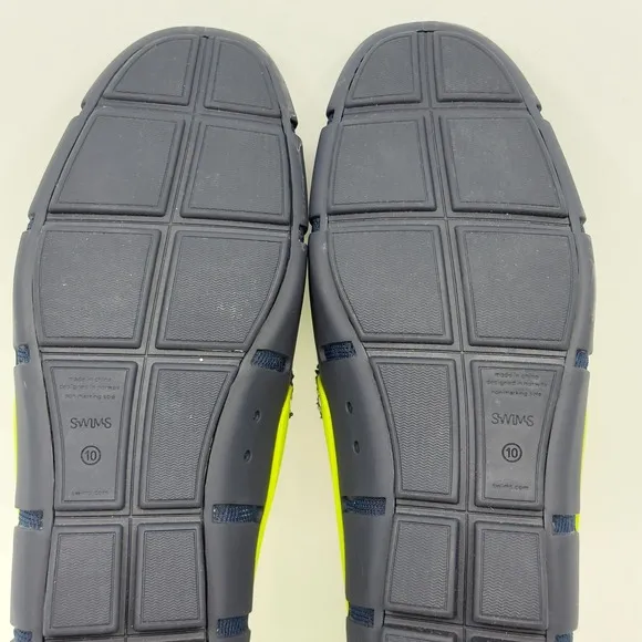 Swims Penny Loafer Water Shoes Mens 10 Blue Green Slip On Boat Deck Moccasins