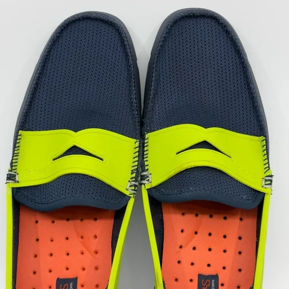 Swims Penny Loafer Water Shoes Mens 10 Blue Green Slip On Boat Deck Moccasins