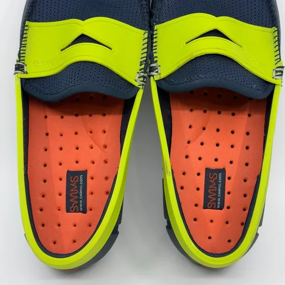 Swims Penny Loafer Water Shoes Mens 10 Blue Green Slip On Boat Deck Moccasins