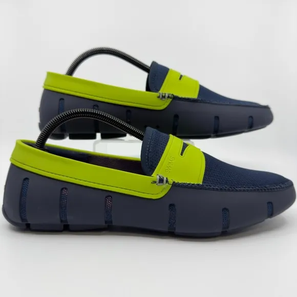 Swims Penny Loafer Water Shoes Mens 10 Blue Green Slip On Boat Deck Moccasins