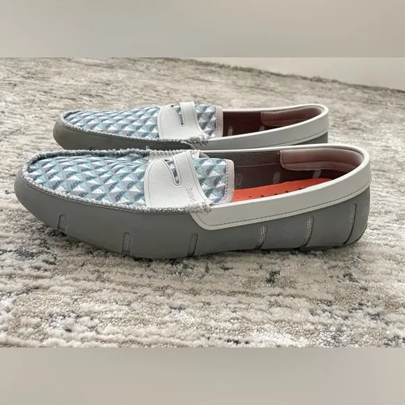 SWIMS Penny Loafers Moccasins Boat Deck Shoes Mens 10 Gray Sail Boats Yachting