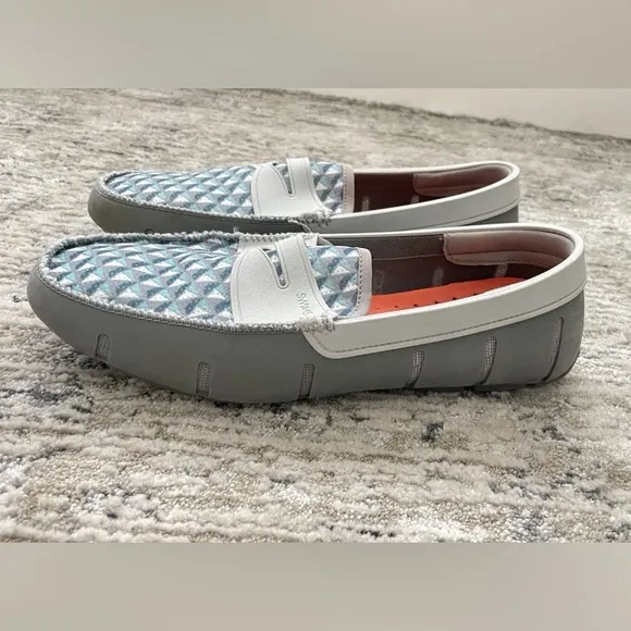 SWIMS Penny Loafers Moccasins Boat Deck Shoes Mens 10 Gray Sail Boats Yachting
