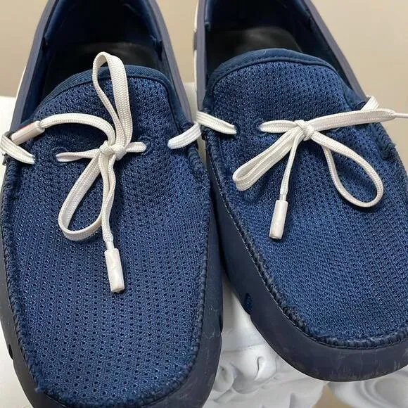 Swims - Slip On Braided Lace Loafer Casual Waterproof Shoes - Blue - 7