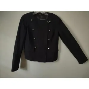 Talbot's Women's Sz 4 Black Jacket, Short, Double Breasted Zip Up Woven Texture