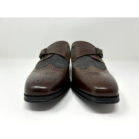 Tallia Men's Orange Savona Grey/Brown Dress Shoes Size 8 Leather Slip On New
