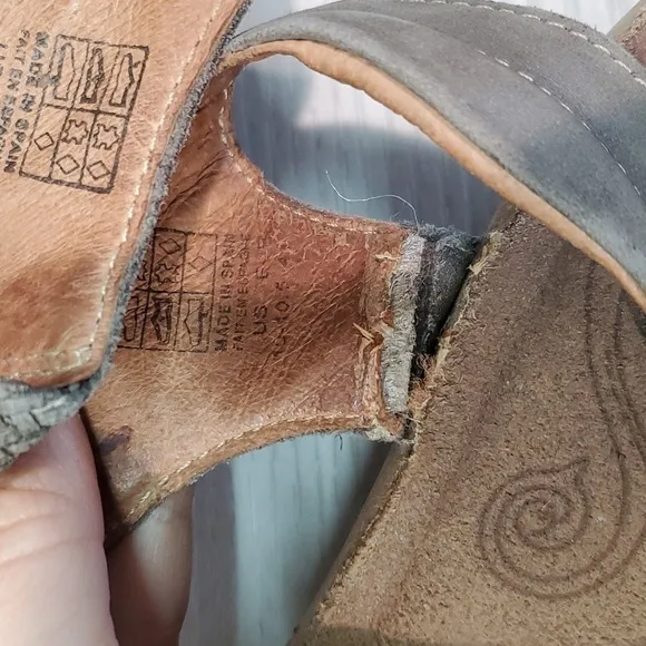 Taos Womens Comfort Leather Wedge Sandals shoes sz 10-10.5