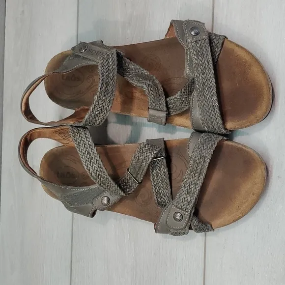 Taos Womens Comfort Leather Wedge Sandals shoes sz 10-10.5