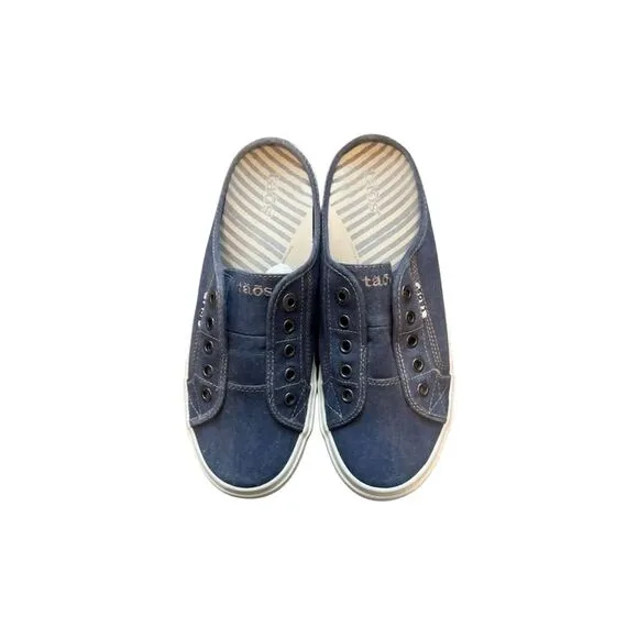 Taos Women's EZ Soul Blue Canvas Mule Sneakers Size 8.5 Standard Casual Slip-On