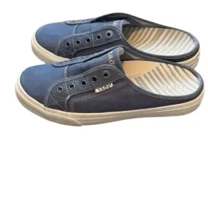 Taos Women's EZ Soul Blue Canvas Mule Sneakers Size 8.5 Standard Casual Slip-On