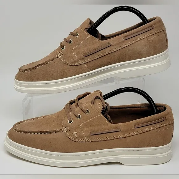 Ted Baker London Men’s Low Top Suede Boat Shoes  US 11 EU 444 Sand Lace Up New