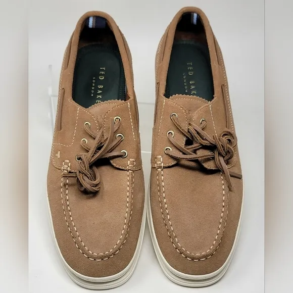 Ted Baker London Men’s Low Top Suede Boat Shoes  US 11 EU 444 Sand Lace Up New