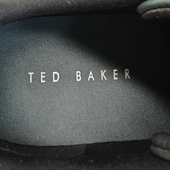 Ted Baker Robberto Sneaker Classic Casual Leather Black Green Sneakers Men's 8