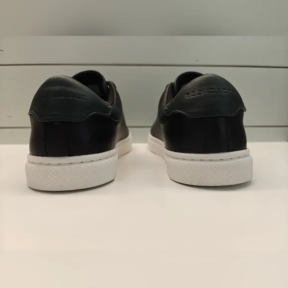 Ted Baker Robberto Sneaker Classic Casual Leather Black Green Sneakers Men's 8