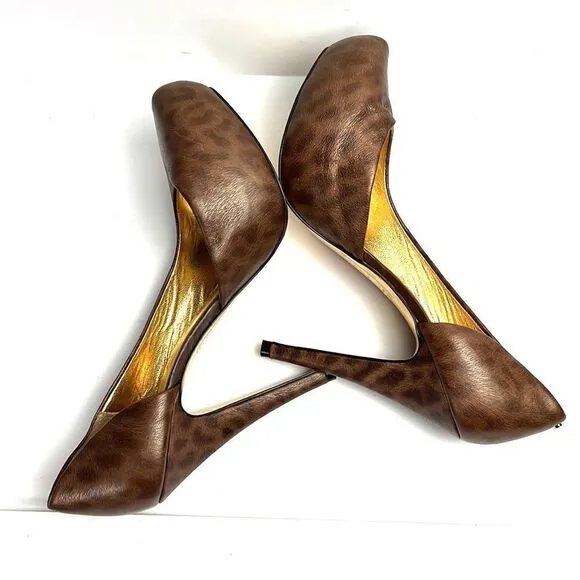 Ted Baker Leather Animal Print Platform High Heel Shoes Pumps US 9,5