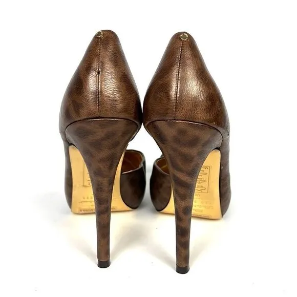 Ted Baker Leather Animal Print Platform High Heel Shoes Pumps US 9,5