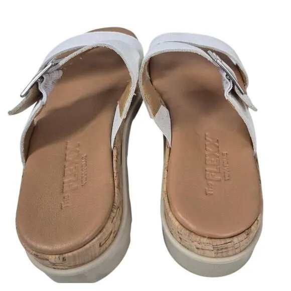 The Flexx Woodstock Slide Sandal In White Delux  Sz 7.5 EUC