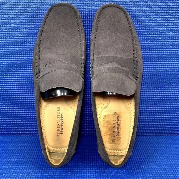 The Men`s Store At Bloomingdale`s PENNY DRIVER Men Size 8M Suede Loafers 104620