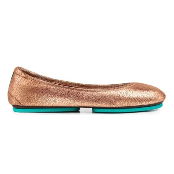 Tieks Rose Gold Glam Ballet Flats Size 7 Leather