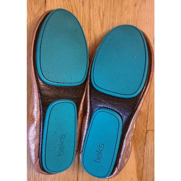 Tieks Rose Gold Glam Ballet Flats Size 7 Leather