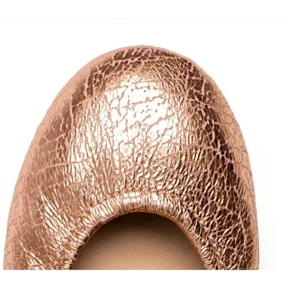 Tieks Rose Gold Glam Ballet Flats Size 7 Leather