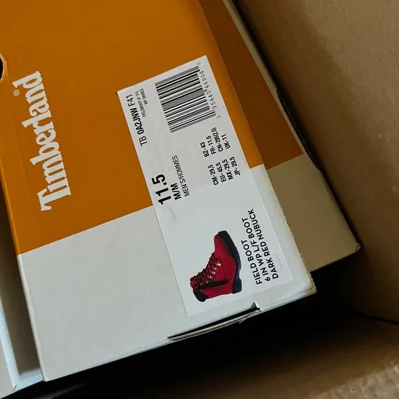 Timberland 6 in Field Boot Dark Red Nubuck TB0A2JNW F41 Men Shoes