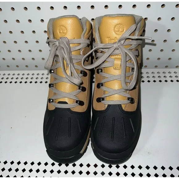 Timberland Euro Hiker Shell Toe Boys Youth Leather Casual Boots Size 5.5 M Wheat