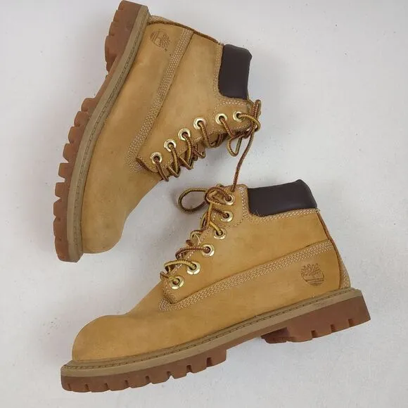 Timberland suede leather 6 inch Boots camel tan Boy Size 11.5M shoes