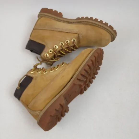 Timberland suede leather 6 inch Boots camel tan Boy Size 11.5M shoes