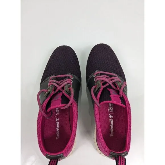 Timberland Willington Oxford Women's Pink Maroon Trainers Shoes A15QB Sz 5.5
