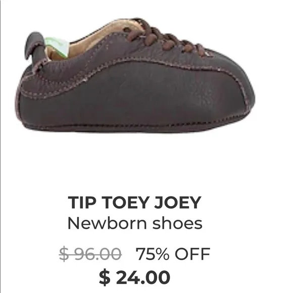 Tip Toey Joey Leather Baby Size 3 Shoes NWT