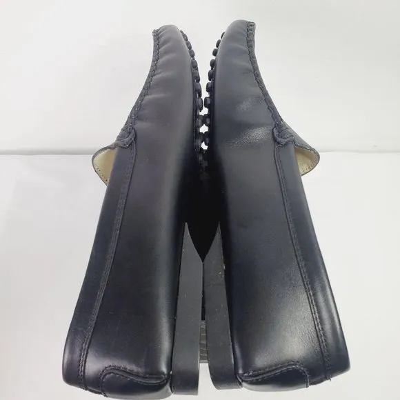 Tods Black Leather Loafers 5 1/2