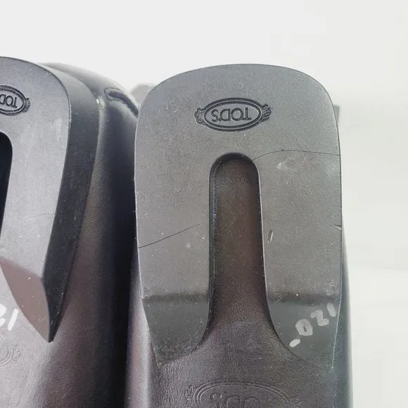 Tods Black Leather Loafers 5 1/2