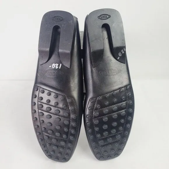 Tods Black Leather Loafers 5 1/2