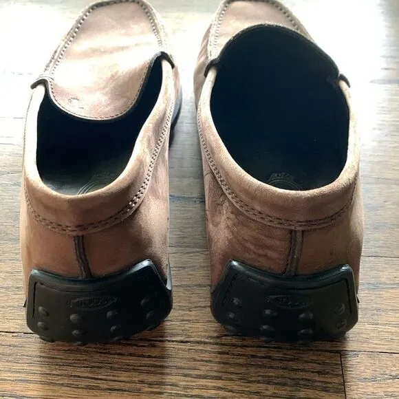 Tod’s brown leather driving shoes pebble rubber sole men’s size 8