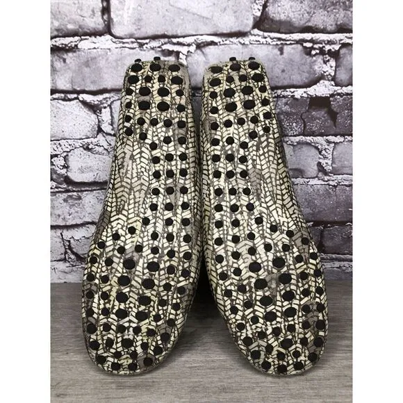Tod’s Camouflage Beige Lace Up Moccasin Loafers Boat Shoes Men Sz 8.5M US/42EU