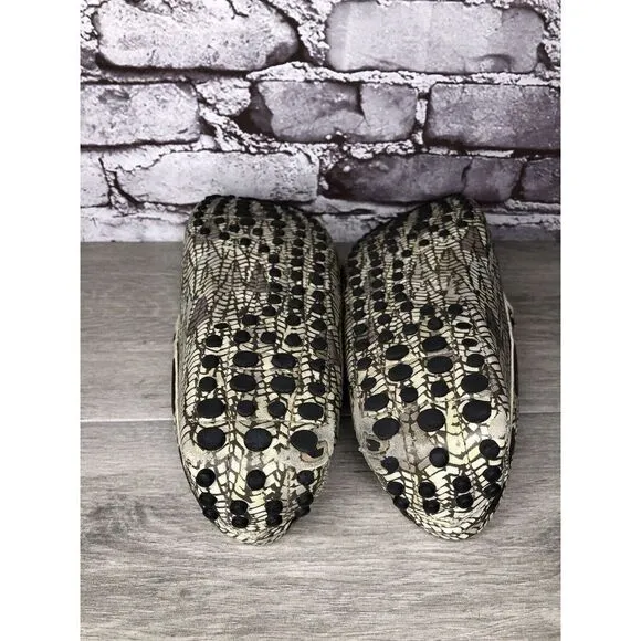 Tod’s Camouflage Beige Lace Up Moccasin Loafers Boat Shoes Men Sz 8.5M US/42EU