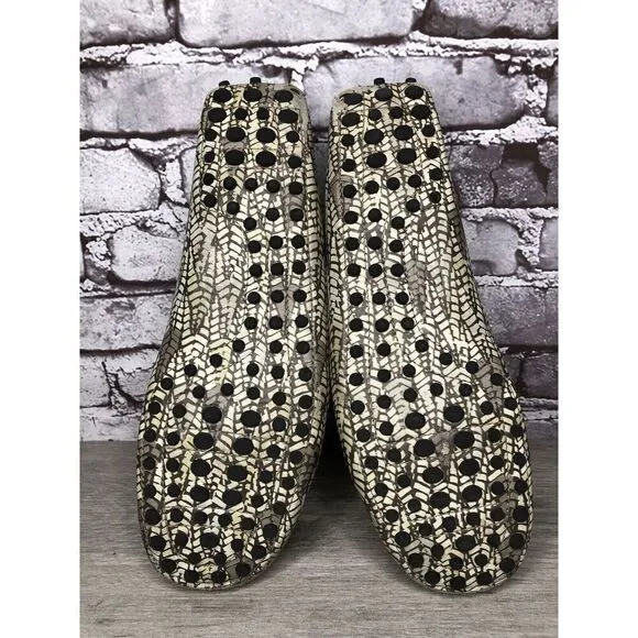 Tod’s Camouflage Beige Lace Up Moccasin Loafers Boat Shoes Men Sz 8.5M US/42EU