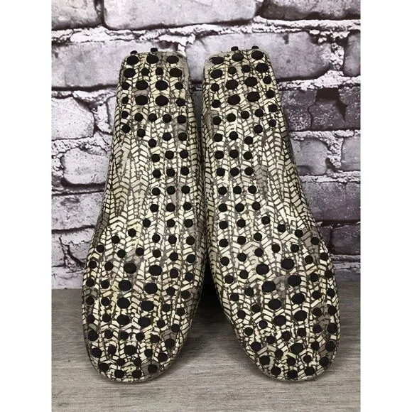 Tod’s Camouflage Beige Lace Up Moccasin Loafers Boat Shoes Men Sz 8.5M US/42EU