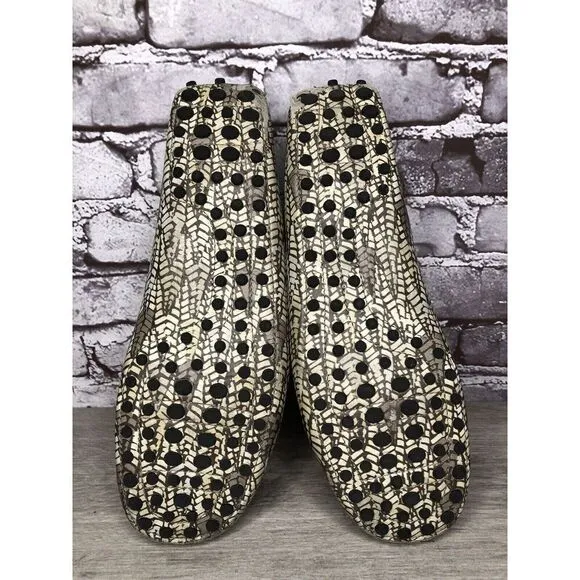 Tod’s Camouflage Beige Lace Up Moccasin Loafers Boat Shoes Men Sz 8.5M US/42EU