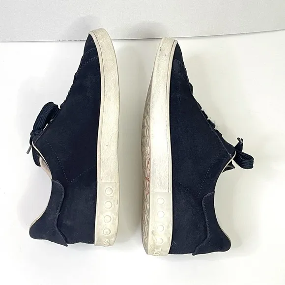 TOD’S Cassetta Leggera Suede Leather Sneakers Navy Blue Lace Up Size 9